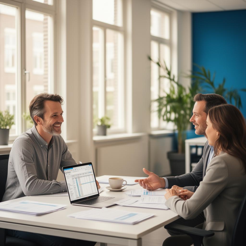 Boekhouder van BKS Finance in gesprek met een ondernemer in Den Haag